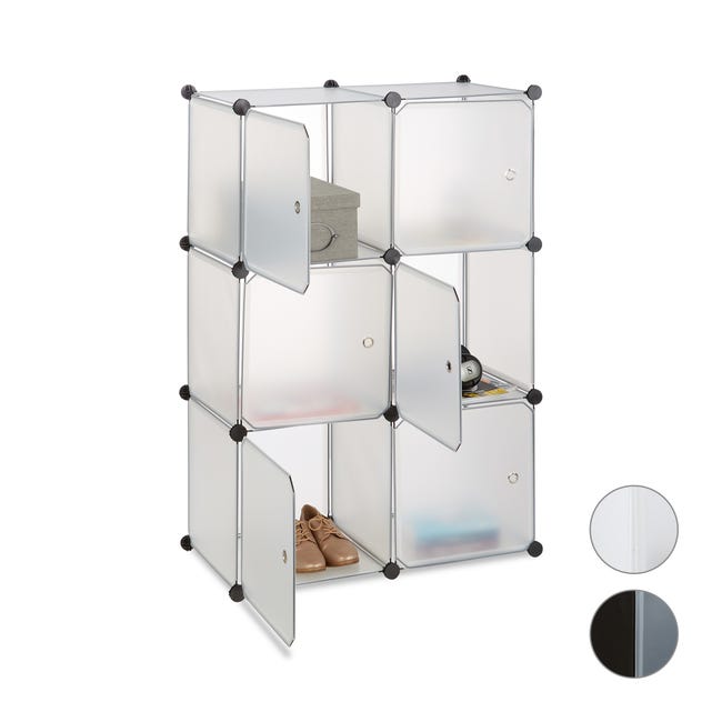 Relaxdays Étagère cubes rangement penderie armoire 12 compartiments  plastique modulable HxlxP: 145,5 x 145,5 cm, noir : : Cuisine et  Maison