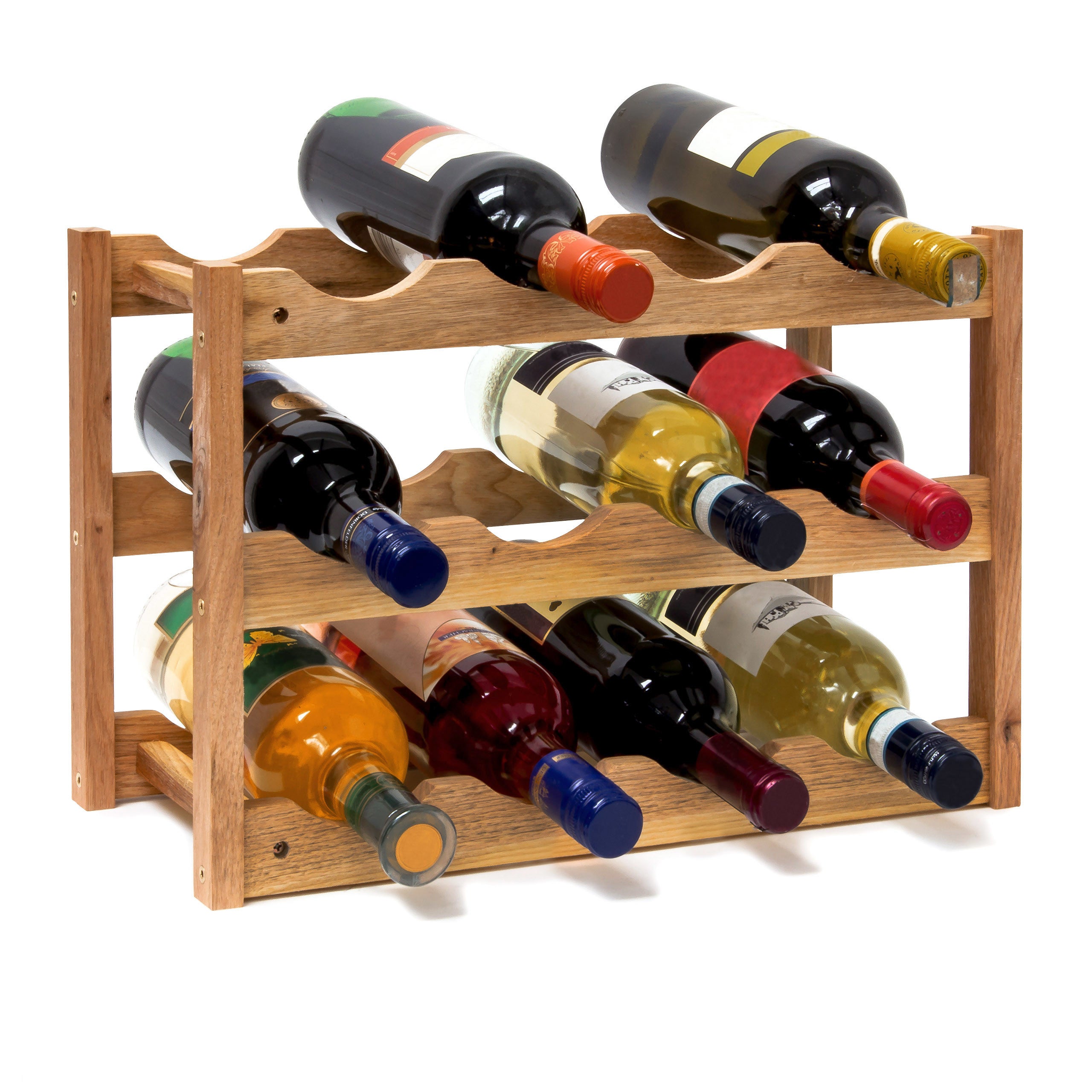 Pour 12 Bouteilles étagère casier rangement bouteilles de vin 3 Ranges Bouteilles Empilables 