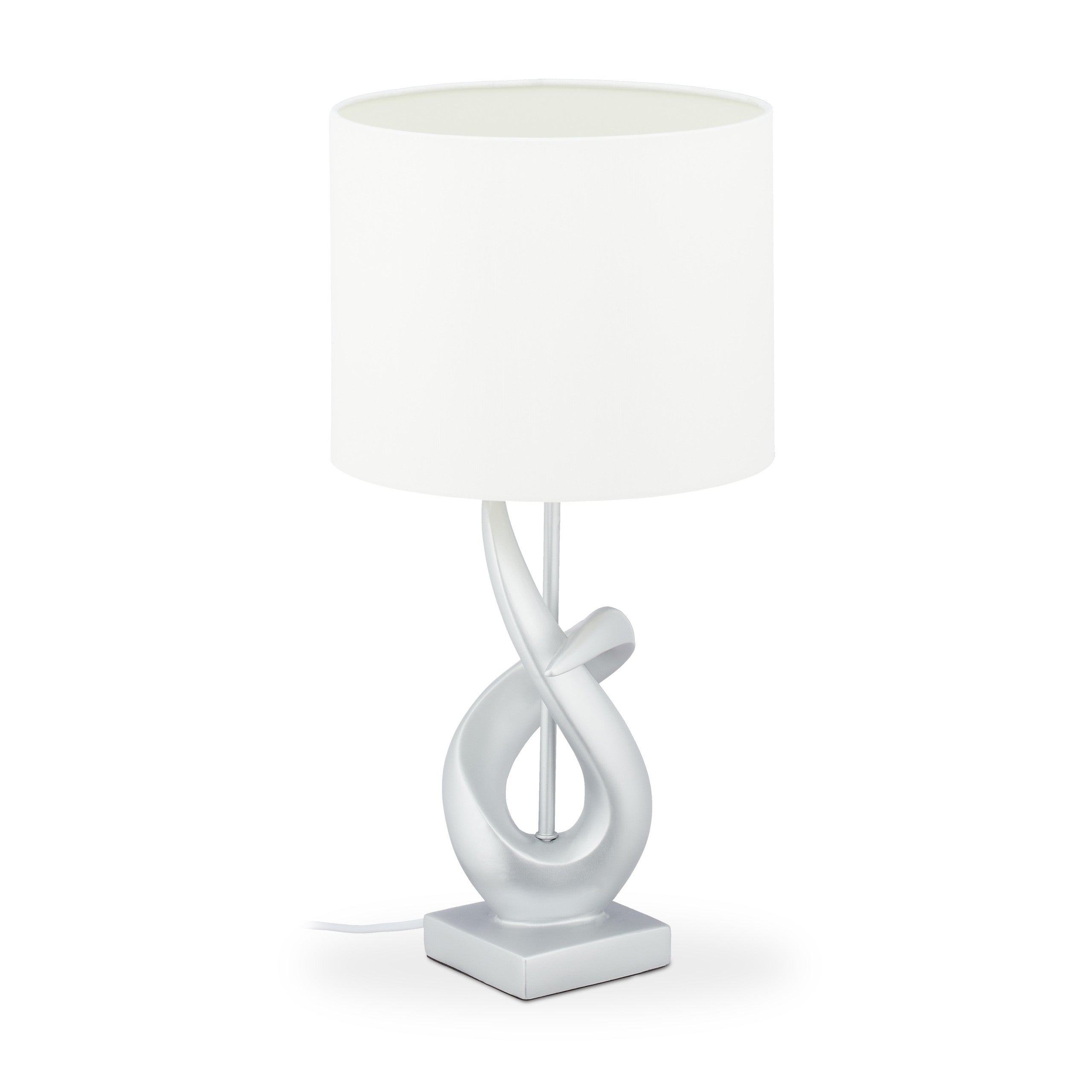 Relaxdays Lampada da comodino in cristallo, da tavolo a sfere, paralume  HLP: 53 x 29,5 x 29,5 cm, chiara/argento