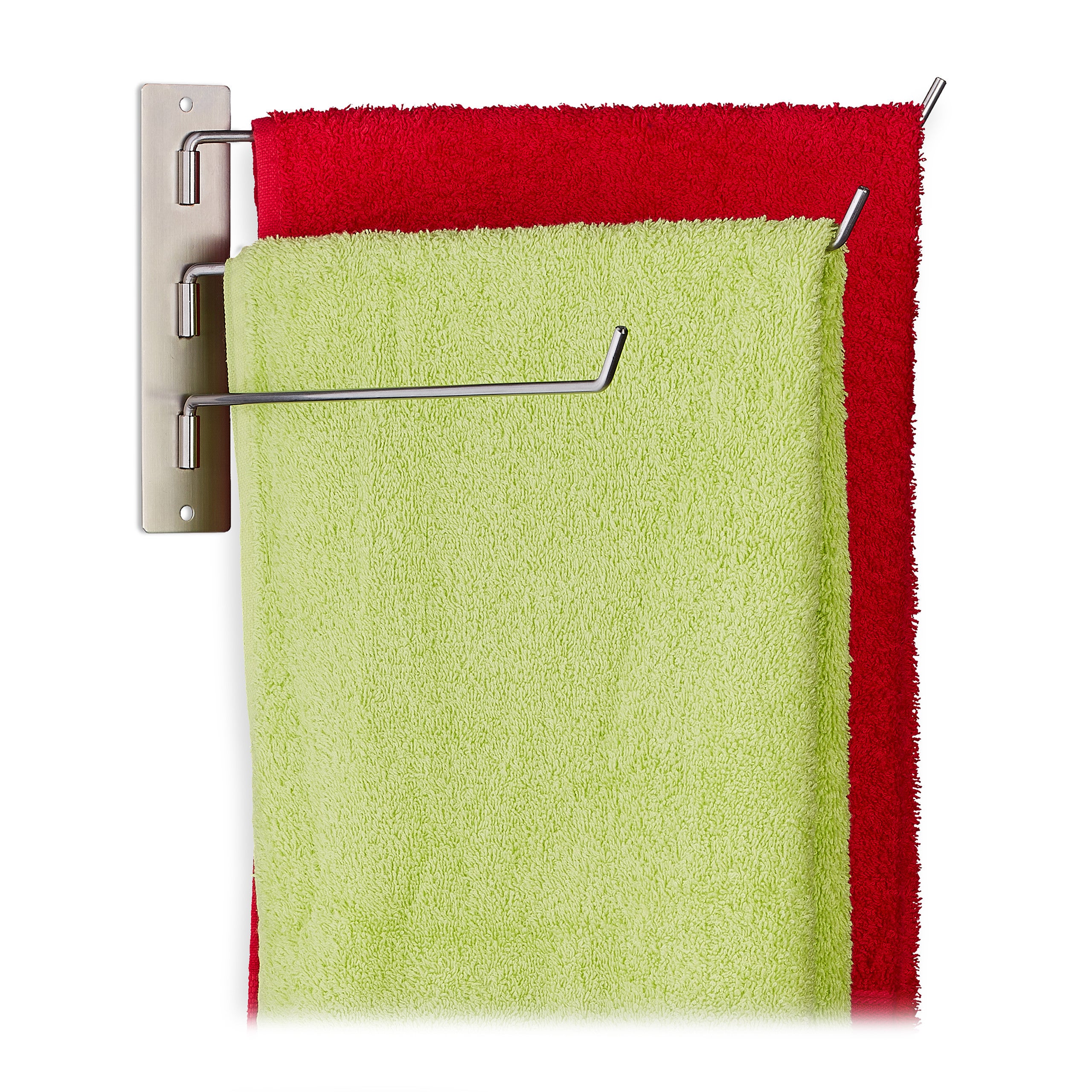 Porte serviettes 3 bras amovible en acier inoxydable 