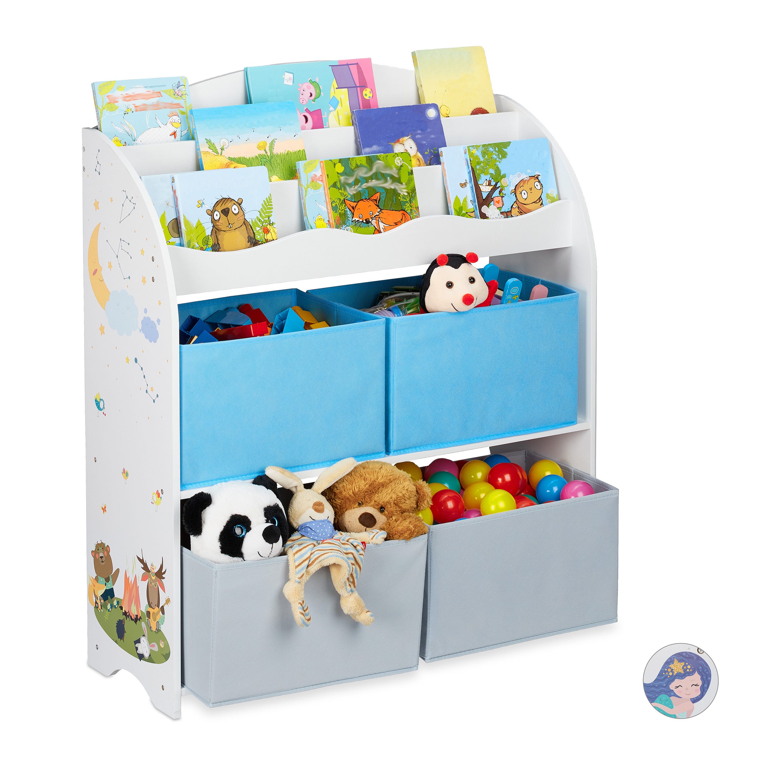 SCAFFALE CAMERETTA CON contenitori per giocattoli, portagiochi, libreria  bambini EUR 44,95 - PicClick IT