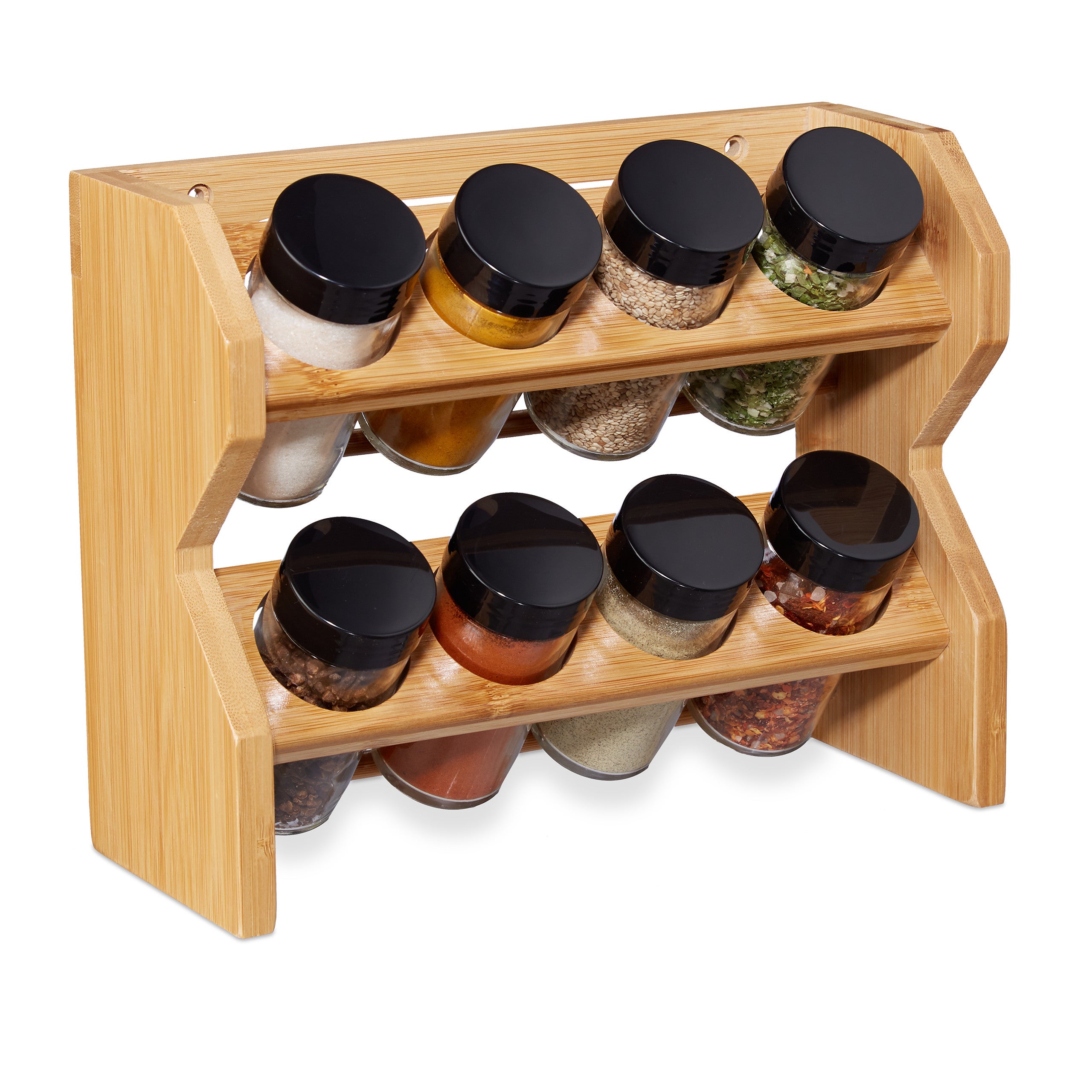 Porte-épices à 2 niveaux,support à épices peu encombrant pour organiser la  cuisine,étagère de cuisine pratique à épices pour bocaux à