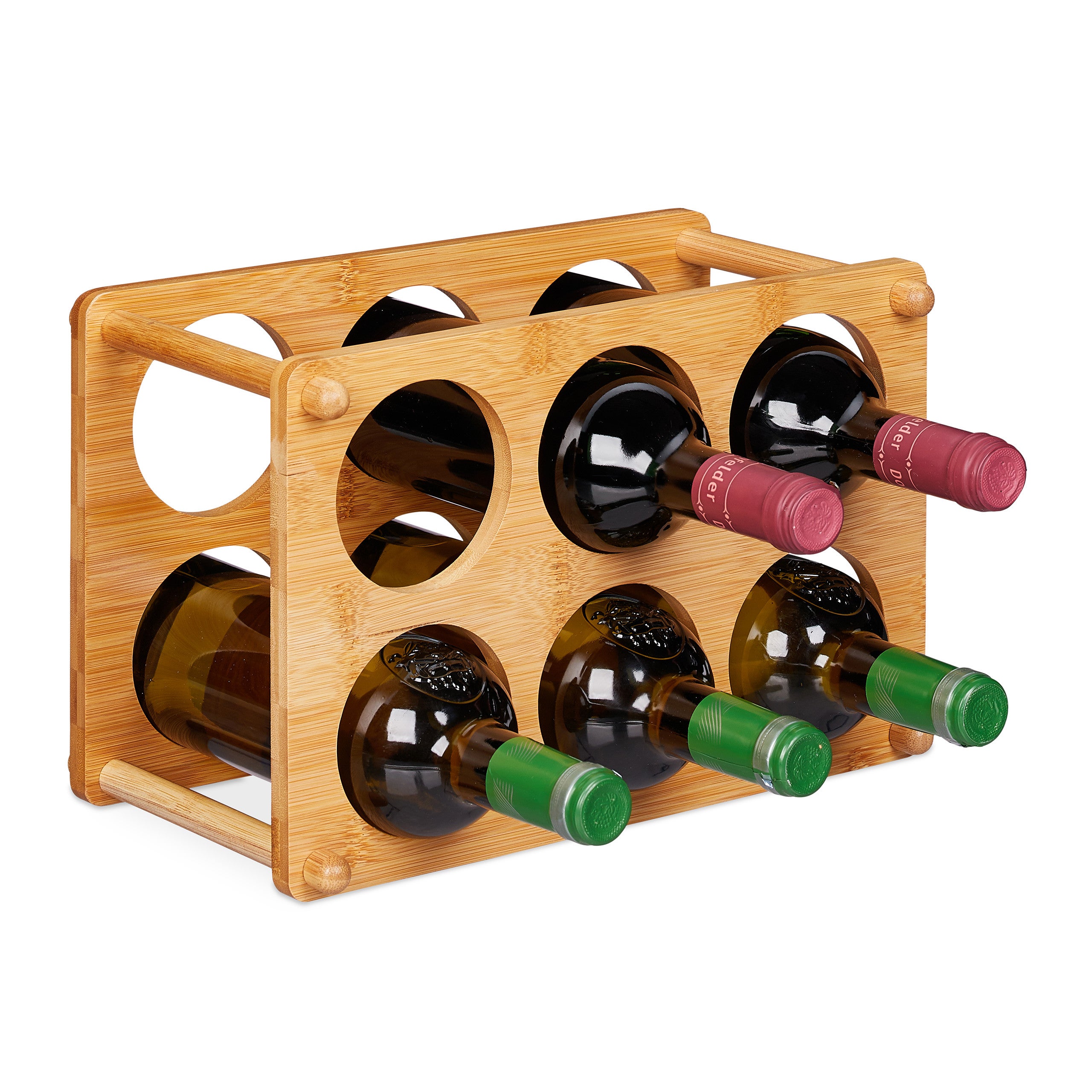 22 x 27 x 16,5 cm argenté Relaxdays Casier à vin pour 9 bouteilles en inox 3 étages design moderne range-bouteilles HxlxP 