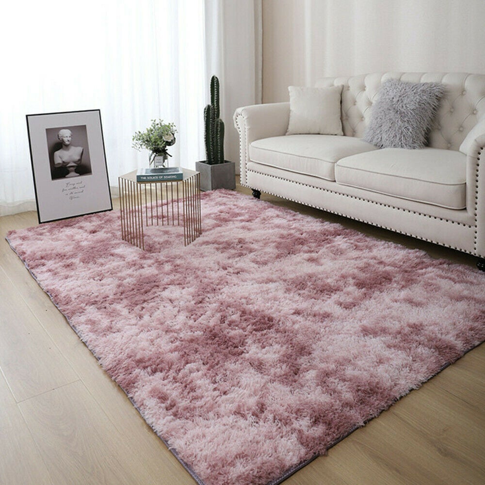 Tappeto Shaggy per soggiorno 160 x 230 cm Tappeto rosa morbido in fibra di  polipropilene morbido Tappeto per camera da letto antiscivolo