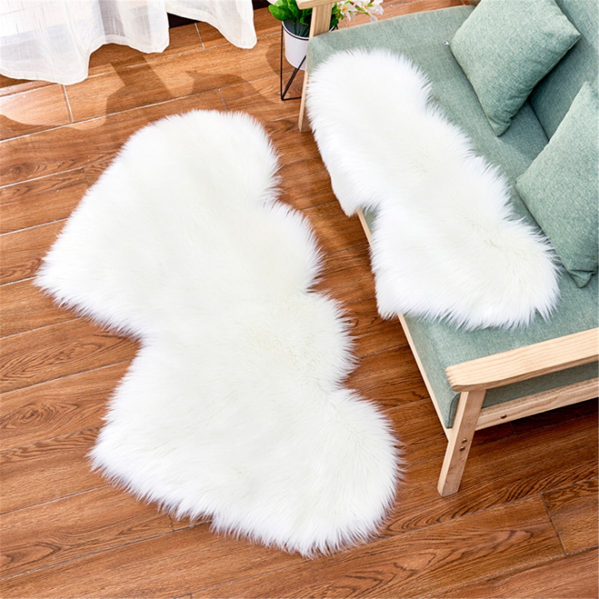 Tappeto shaggy a forma di cuore Soggiorno camera da letto tappeto 60 x 120  cm bianco