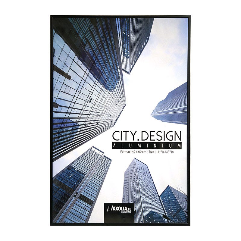 Cadre Photo 40x60 cm en aluminium avec verre synthétique - Décoration  murale -City Design - Noir