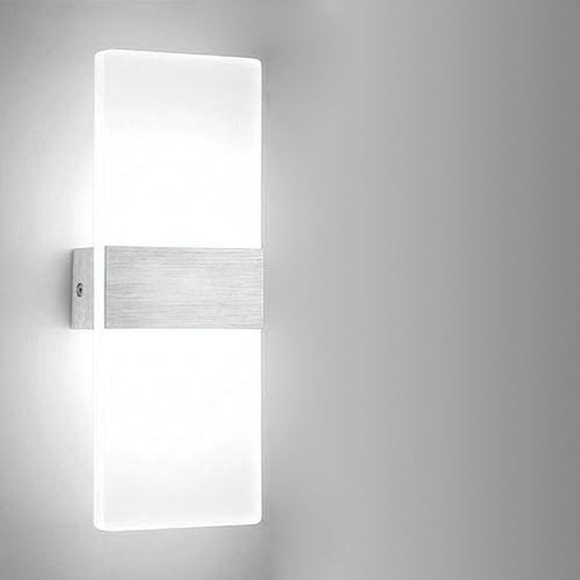 Lámpara de pared LED interior de 12 W Lámpara de pared acrílica moderna  para la sala de estar, la escalera y el corredor, blanco frío