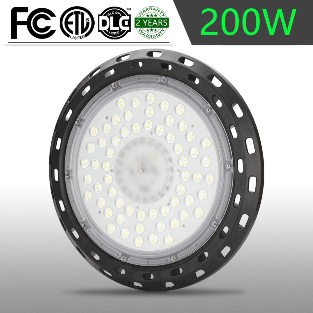 6X 200W UFO LED Lampada industriale Illuminazione per sala IP65 Faretto a soffitto a sospensione