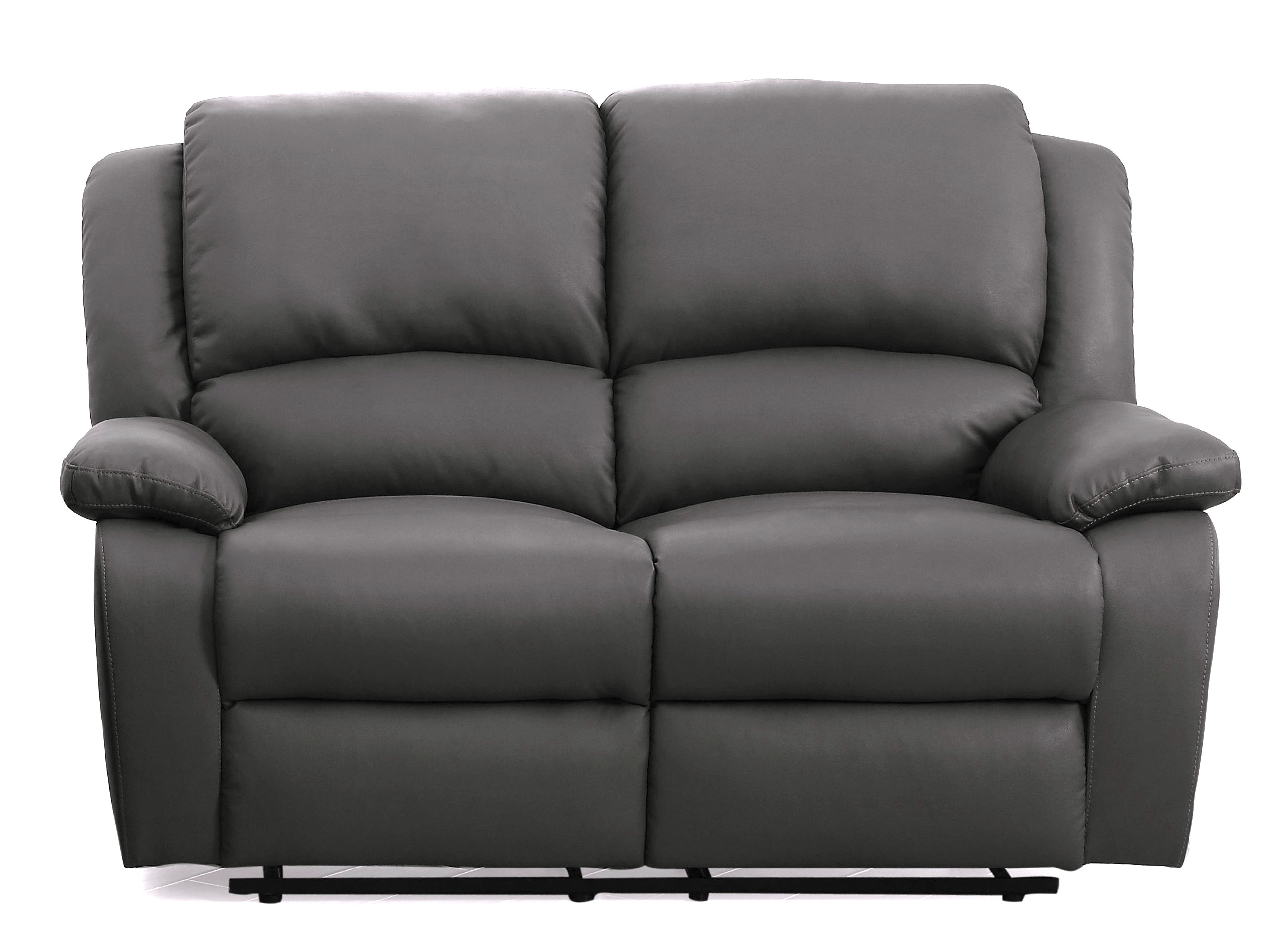 Loungitude RELAXXO Canapé Relaxation 2 places Simili cuir LEO Gris Leroy Merlin