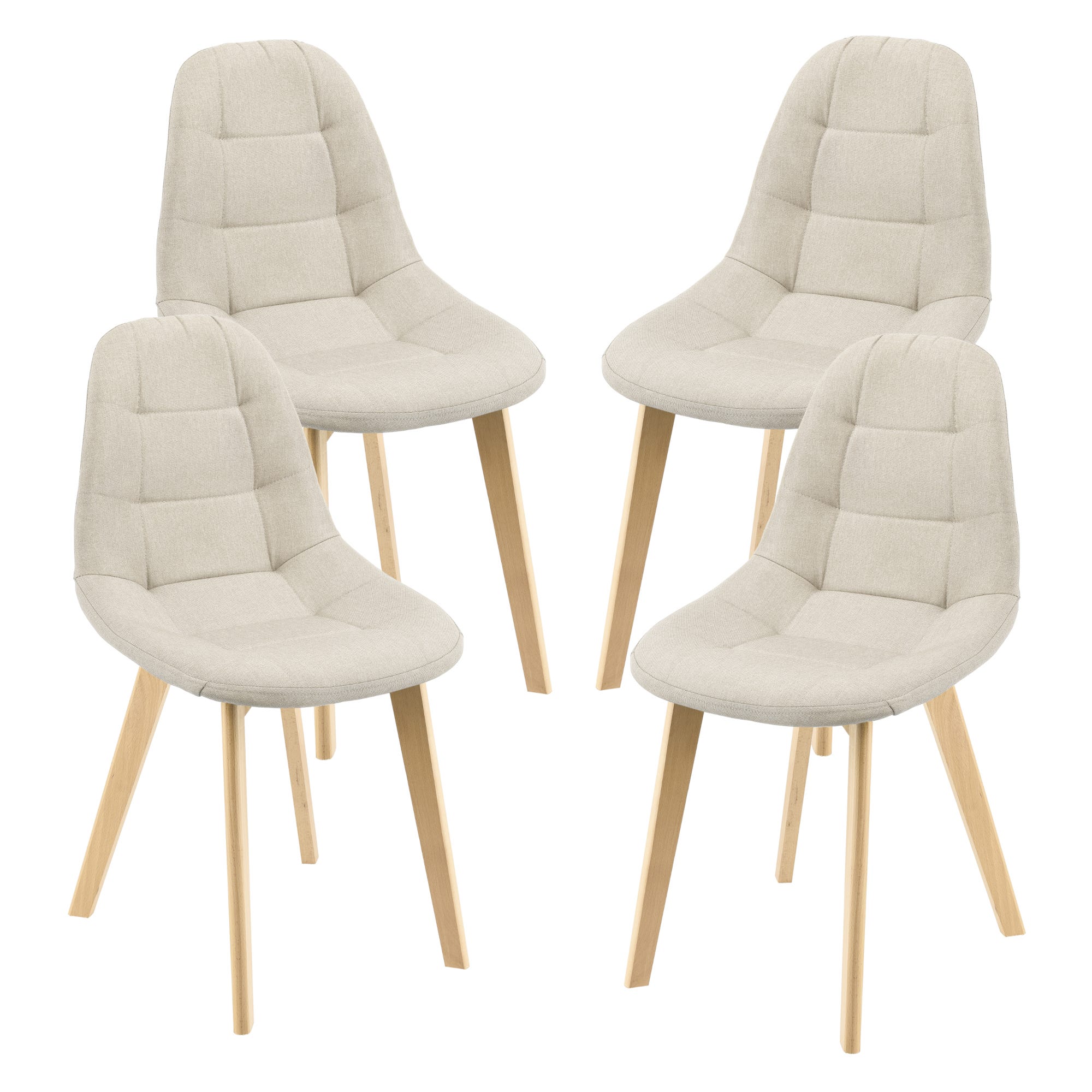 Sedie design moderno con gambe legno set da 4 Ester bianco