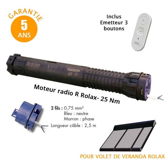 Moteur Radio ROLAX R - 25 Nm Gauche+ Télécommande Bubendorff | Leroy Merlin