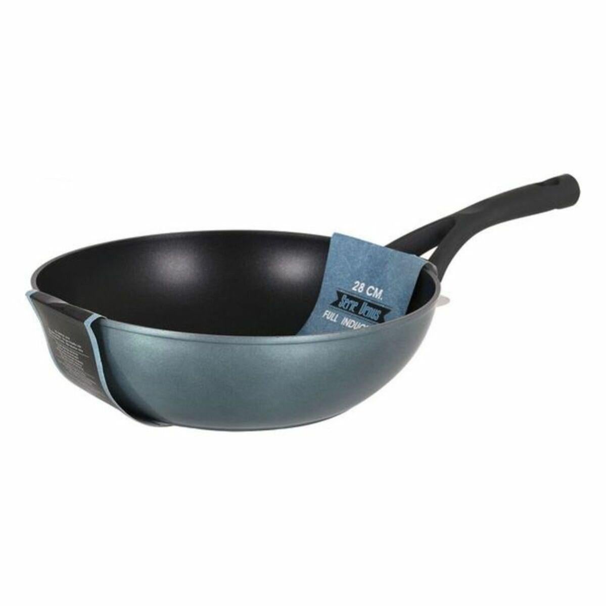 Monix Eco Nature Wok 28 cm, aluminio forjado reciclado, cerámica antiadherente reforzada, apta para todo tipo de cocina e inducción