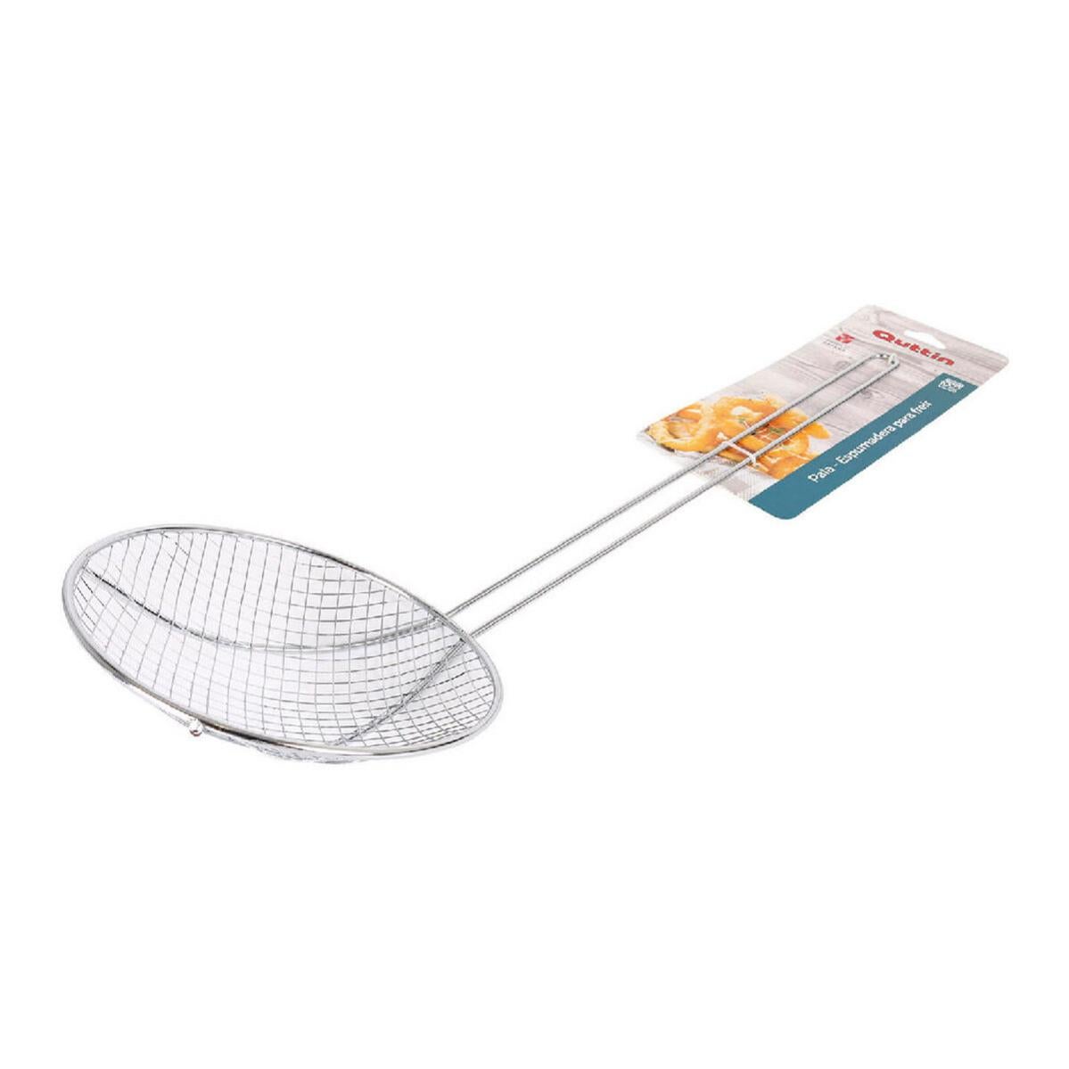 Taxually Schiumarola In Acciaio Inox 46 Cm – Mestolo Forato Con Manico In Legno