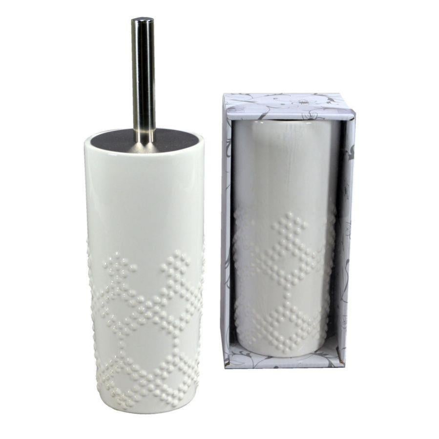 IDesign Matrix Scopino E Portascopino In Plastica | Set Per WC Salvaspazio Bianco - 2