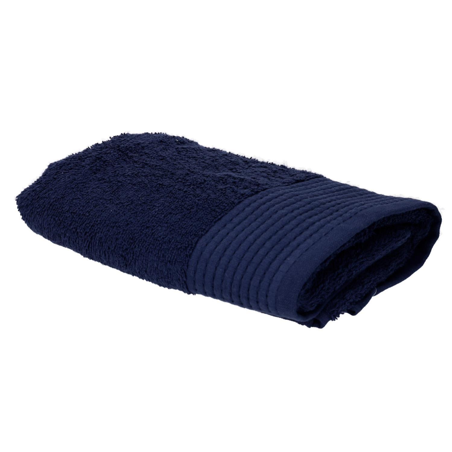 Asciugamano Da Bagno Uomo Con Tasca E Fascia Elastica - 100% Cotone Spugna 410 G/m², Avvolgente, Taglia Unica (Blu Navy) - 6