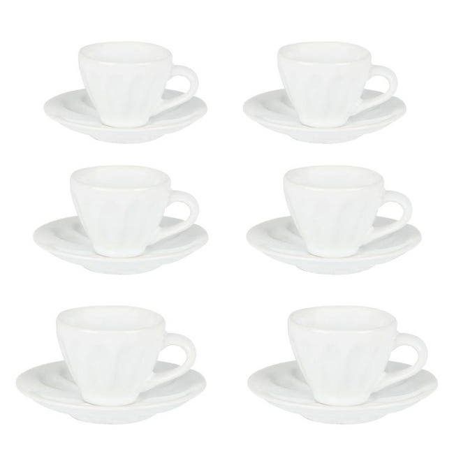 inflación Pigmalión Hectáreas Juego tazas café 6 piezas Amleto blanco c-platillo 7,5x7,5x4 | Leroy Merlin