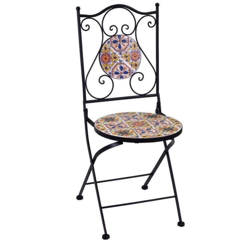 Chaise Ronde Mosaique Trapani Cm Ø38H46-92 | Leroy Merlin