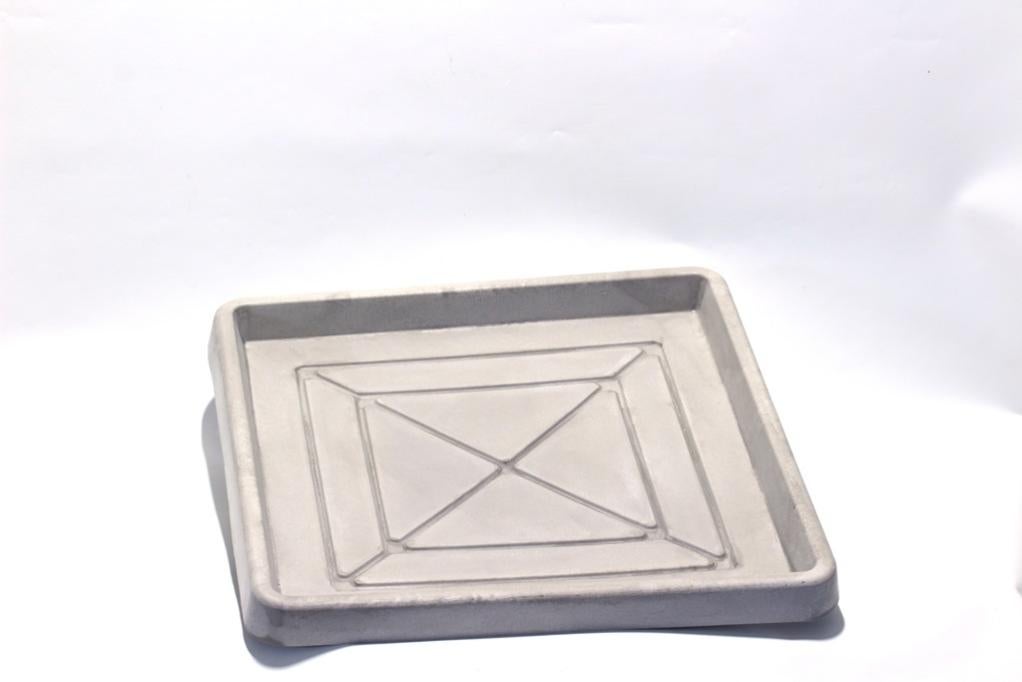 Garden Italia Sottovaso Quadro In Resina Antracite 37x37 Cm - Made In Italy, Infrangibile E Antigelo Per Esterni - 3