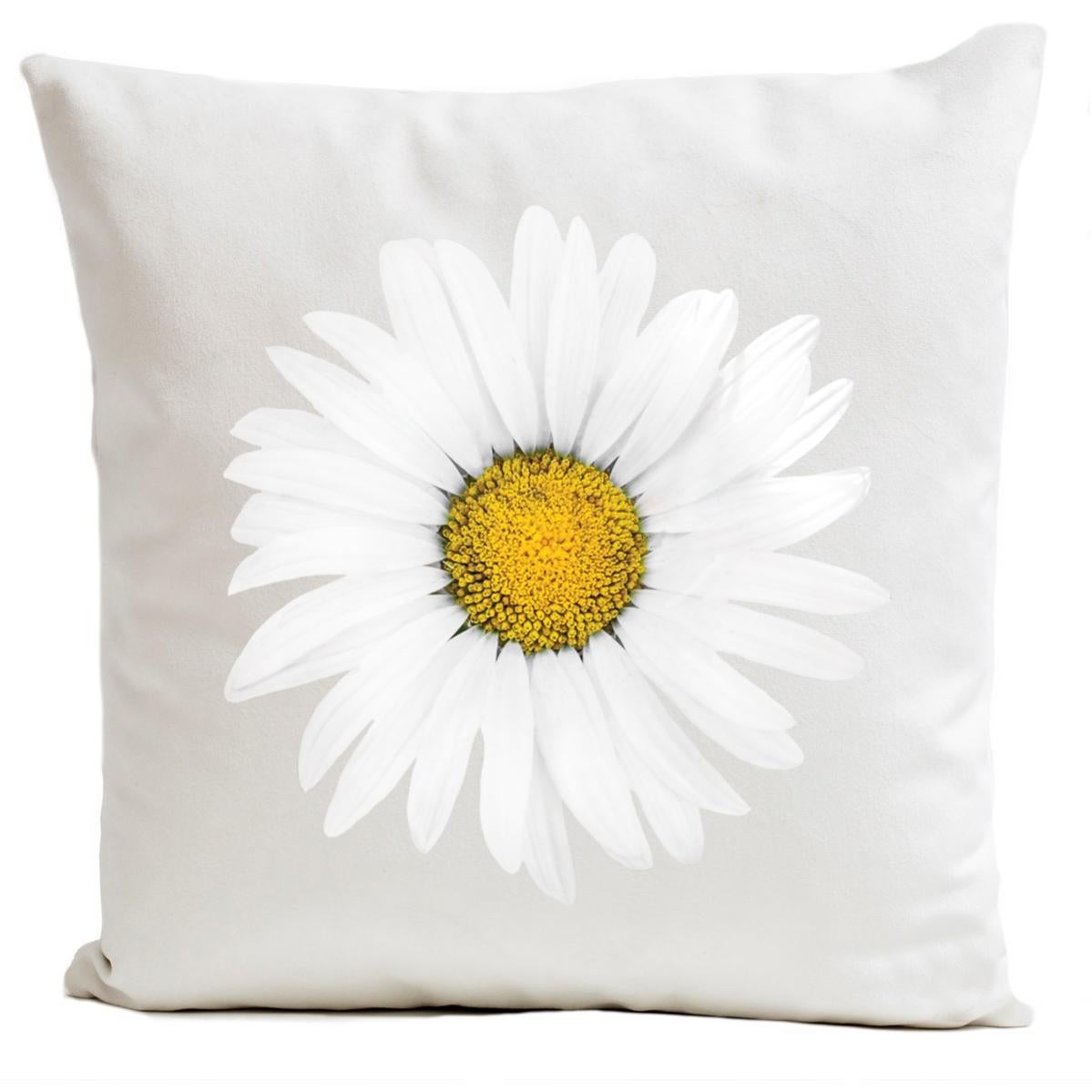 Coussin Fleur Blanc 38cm | Coussin Sol Décoratif | Forme Pâquerette | Pour Chambre, Salon | Yhoelata