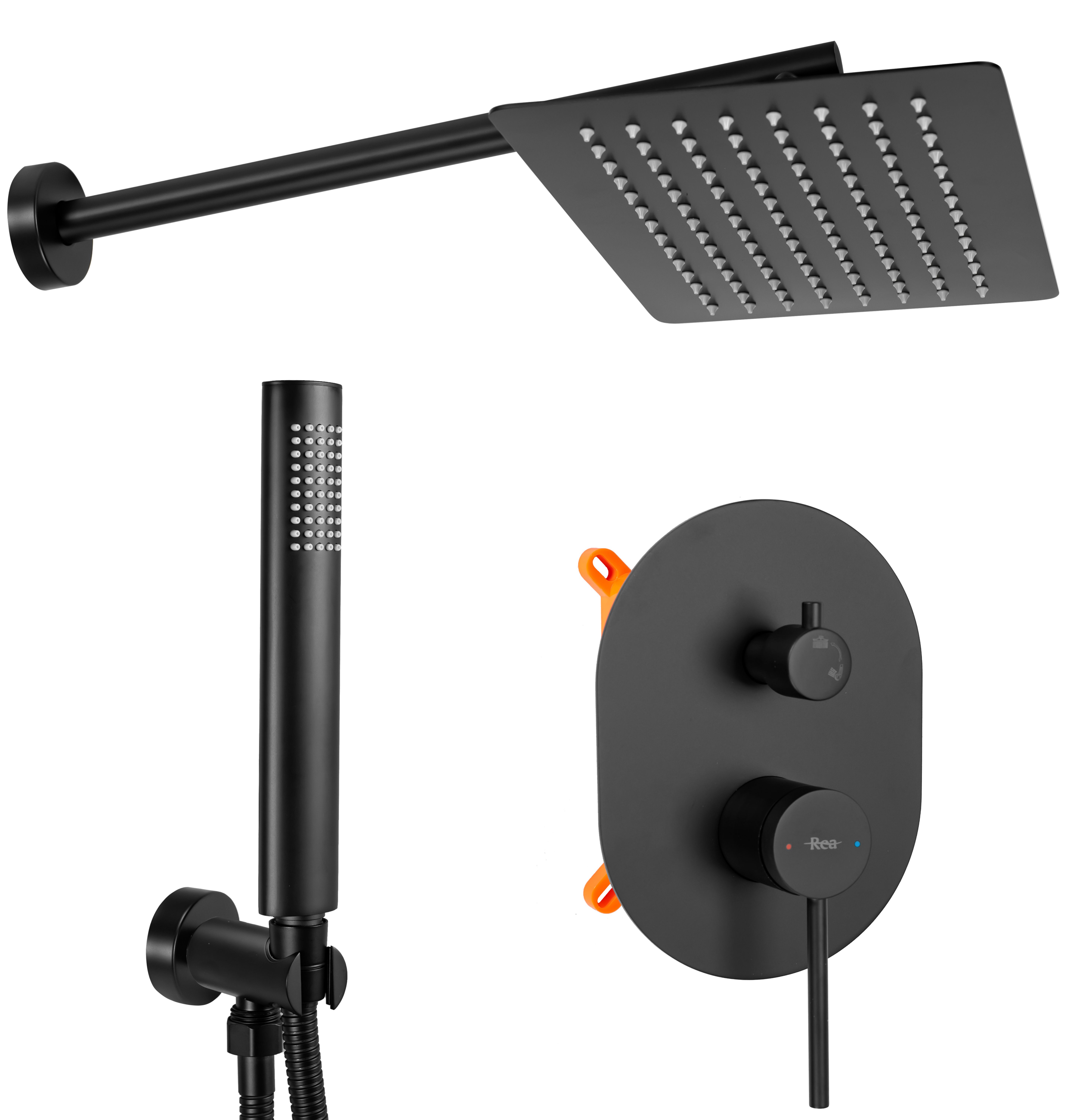 KIT DE DOUCHE ENCASTRÉ REA OVAL BLACK + BOX Leroy Merlin