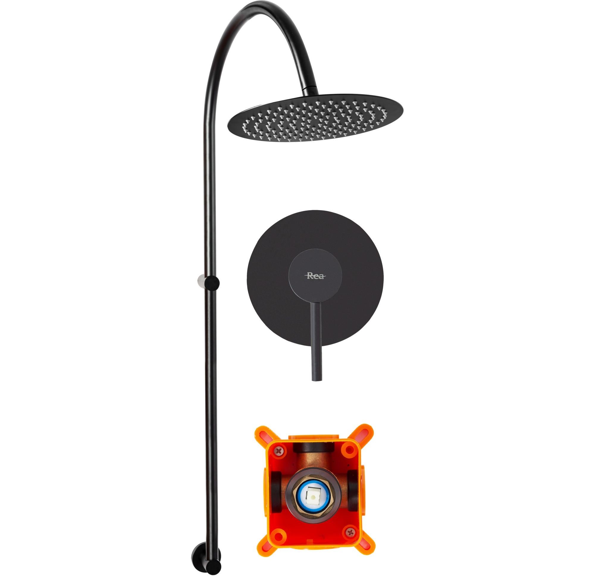 KIT DE DOUCHE ENCASTRÉ REA LUGANO BLACK + BOX Leroy Merlin