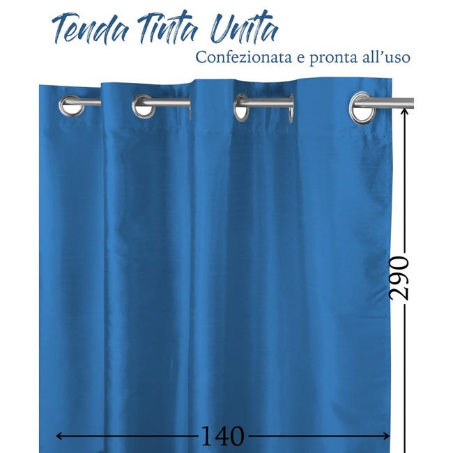 Tenda filtrante INSPIRE Dario azzurro occhielli 140x280 cm