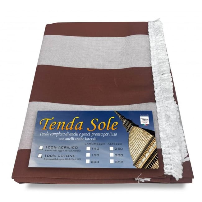 Tenda da Sole con Kit Ganci e Anelli in Tessuto Resistente da Esterno o Balcone Dis.5 Tinta Unita Colore Blu Tenda da Sole con Kit Ganci e Anelli in Tessuto Resistente da Esterno o Balcone Dis.5 Tinta Unita Colore Blu