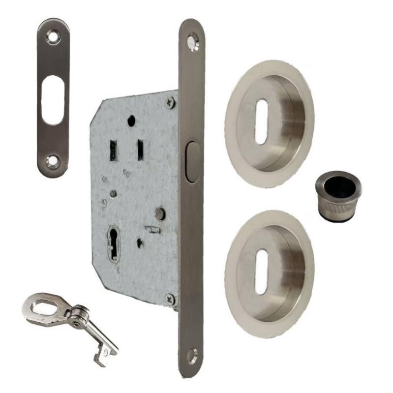 Serratura Gancio Yale Incasso B00702 Agb Per Porta Scorrevole Modello 701 Bordo Tondo Cilindro Frontale 22x168 Mm Entrata 50 Mm Acciaio Colore Nichelato - Foto 3