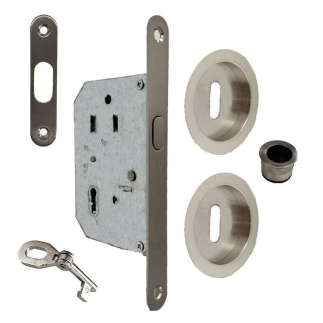 Serratura Gancio Yale Incasso B00702 Agb Per Porta Scorrevole Modello 701 Bordo Tondo Cilindro Frontale 22x168 Mm Entrata 50 Mm Acciaio Colore Nichelato - Foto 3