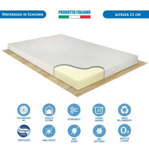 FUORI MISURA PIAZZA E MEZZA Topper H4 cm in Memory Foam Letto Correttore  Materasso