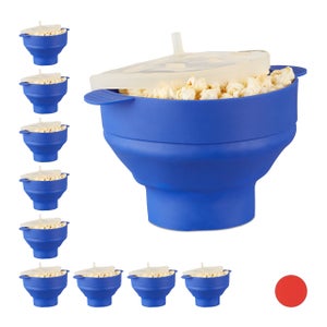 1x Popcorn Maker in Silicone da Microonde, Pop Corn Popper Pieghevole,  Senza Olio, Ciotola Cuoci Pop-corn, Rosso