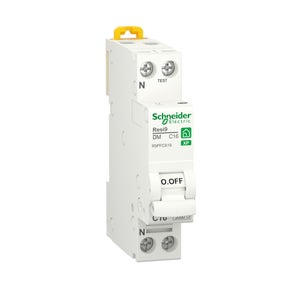 Schneider Electric 1334359 SCHN Resi9 Disjoncteur de Courant résiduel 1P+N  40A 30mA Type A, Blanc
