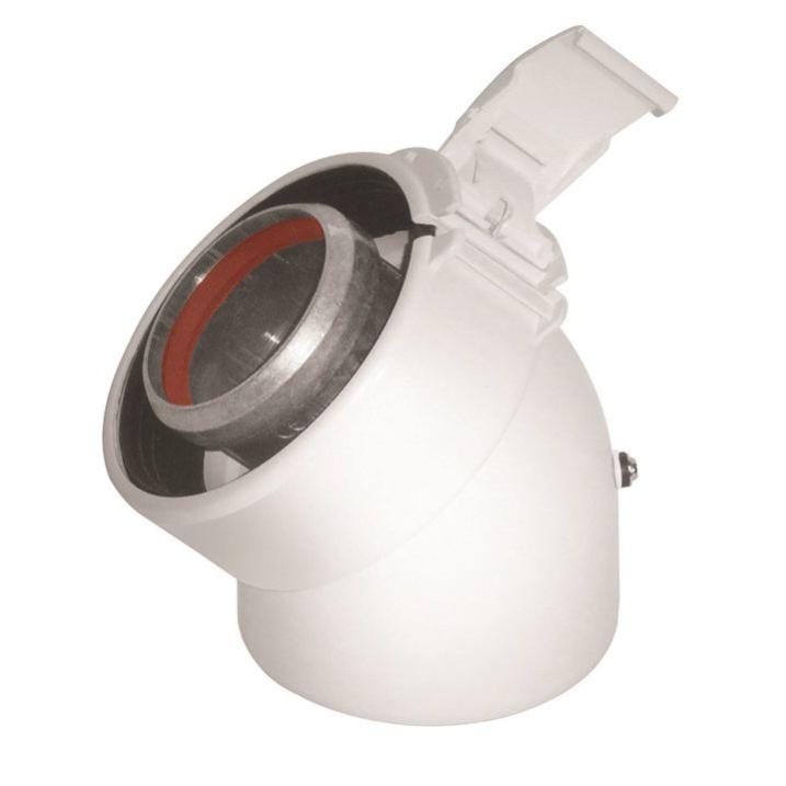 Coude 45° Rolux vent 60/100 Alu/PVC UBBINK 227201 Leroy Merlin