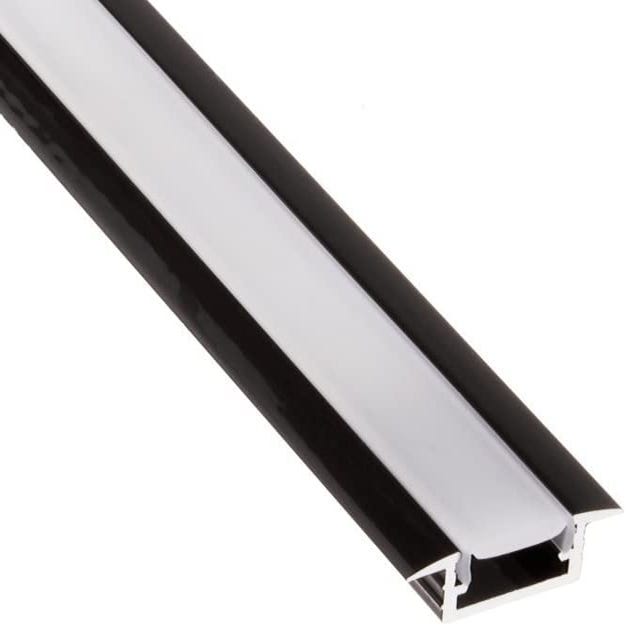 Profil rectangulaire en aluminium pour bande LED 2m noir