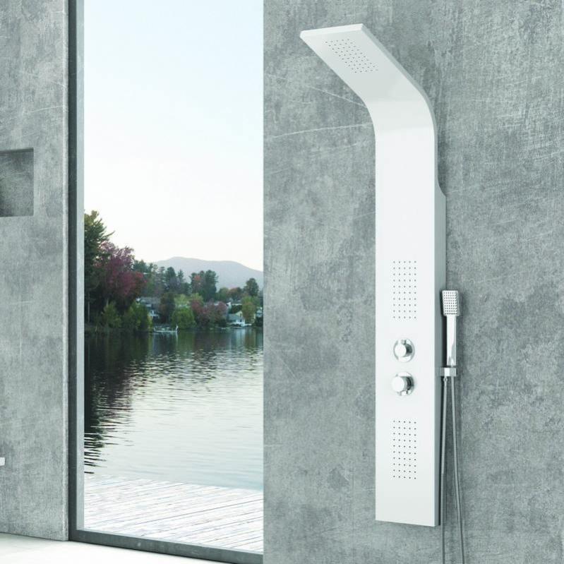 Colonne de douche hydromassante SUE en aluminium 140x20x6,5 cm Leroy