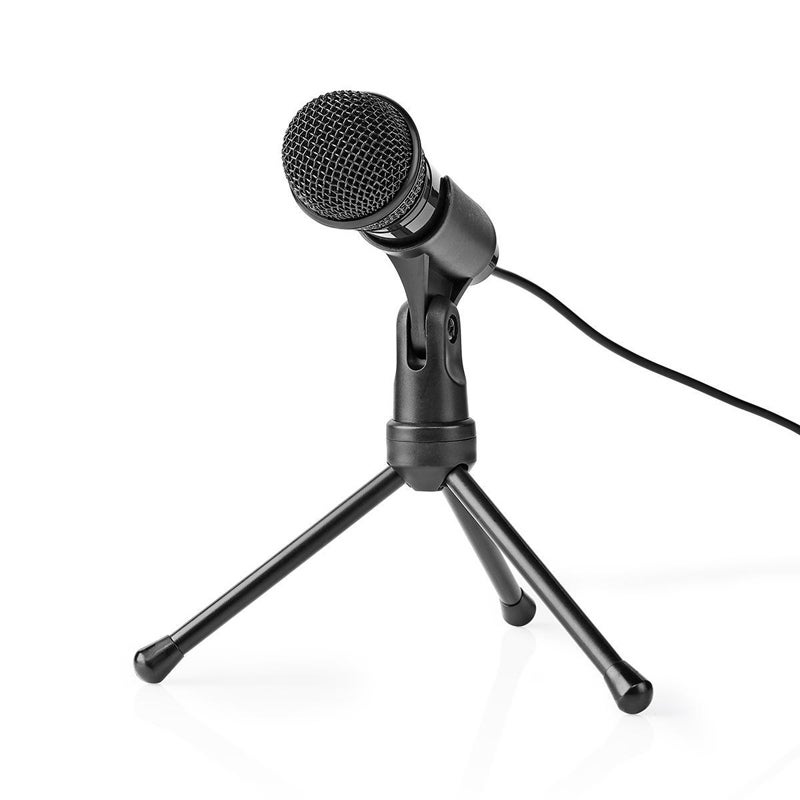 Microphone pour PC avec support bureau branchement Jack 3.5 - Linq -  Français
