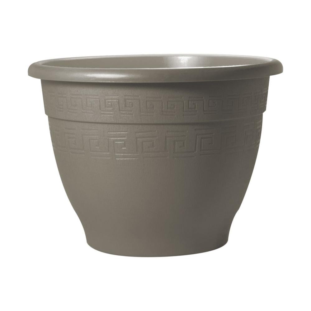 Vaso per piante in plastica, grigio, 25cm, H12cm