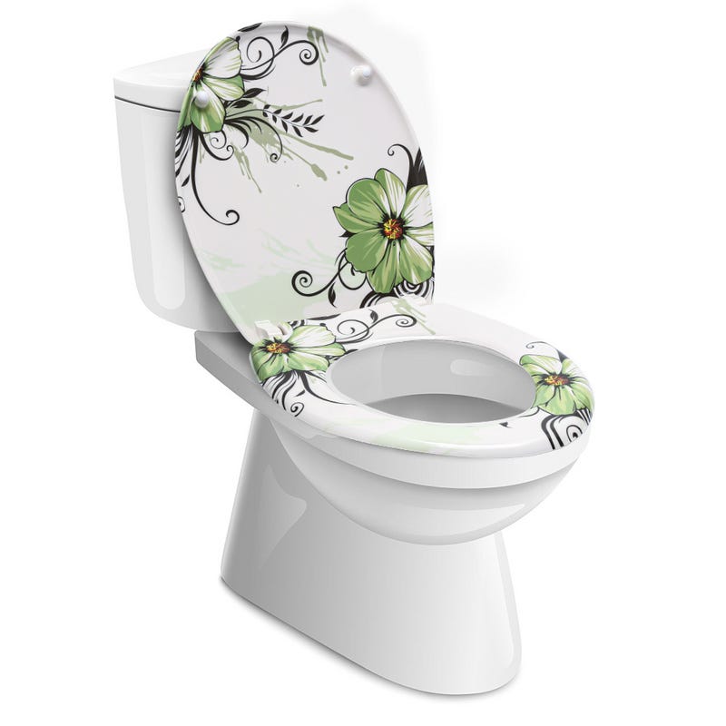 Abattant WC Toilette Frein de Chute 45,5 x 38 x 5 cm Imprimé