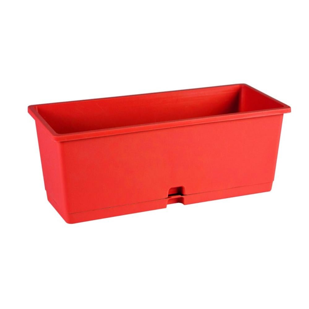 Vaso Rettangolare Per Piante HAC24, Antracite, 28x28 Cm, Con Sottovaso: Resistente Al Gelo, In Plastica Leggera, Con Fori Drenaggio. Ideale Per Balcone E Giardino Tutto L'anno.