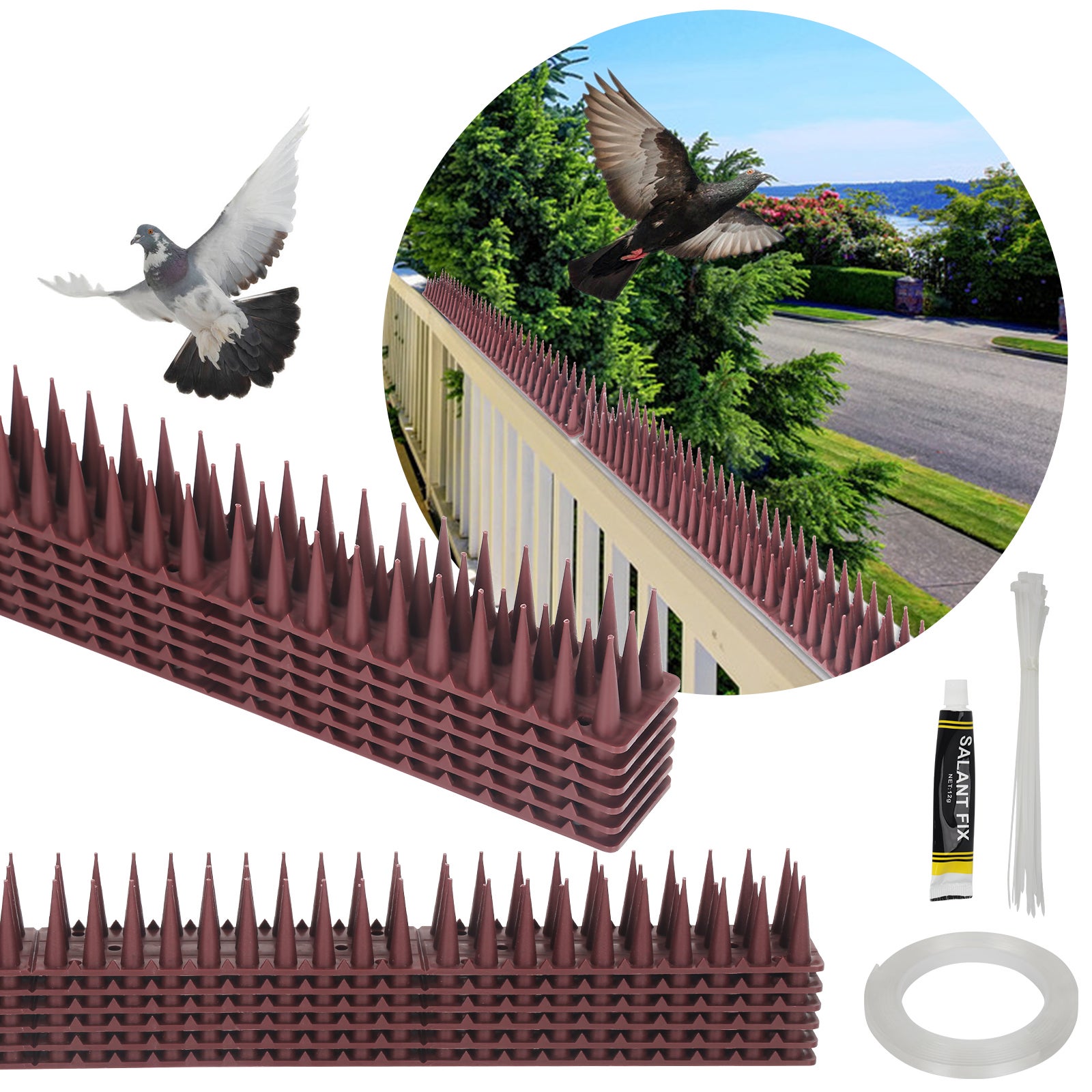 48x picchi per piccioni repellenti per uccelli repellenti per piccioni dissuasori  per uccelli deterrenti per il colmo del tetto
