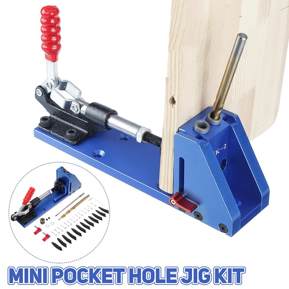 Mini Pocket Hole Jig Kit Carpenteria Joint Tool Drill Bit Set Hole