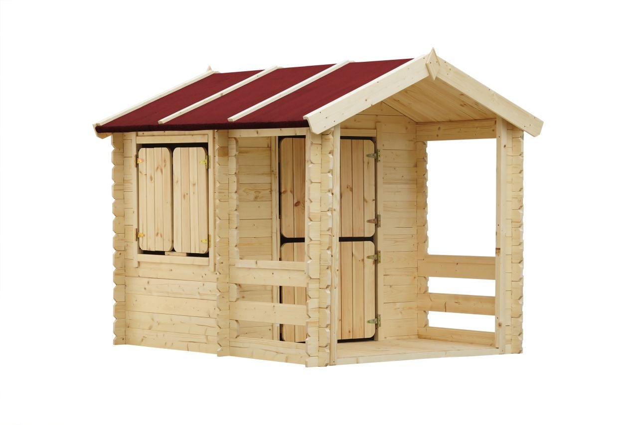 Casetta legno per bambini - Casetta giocattolo per bambini -  L182xL146xA145cm/ 1.1m2 - Casetta da gioco da esterno - Casetta da giardino  Timbela M501A