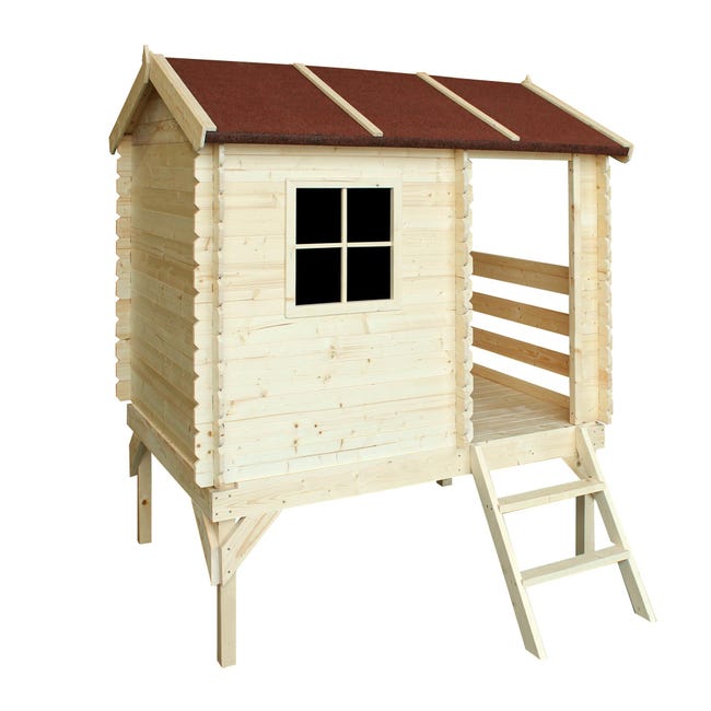 Casetta per bambini 1m2 - Casa da giardino per bambini - Tetto verde –  L114xB111xA121cm - Casetta legno per bambini