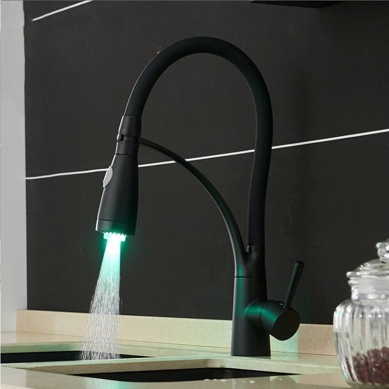 de cuisine mitigeur led noir mat, Robin Leroy Merlin