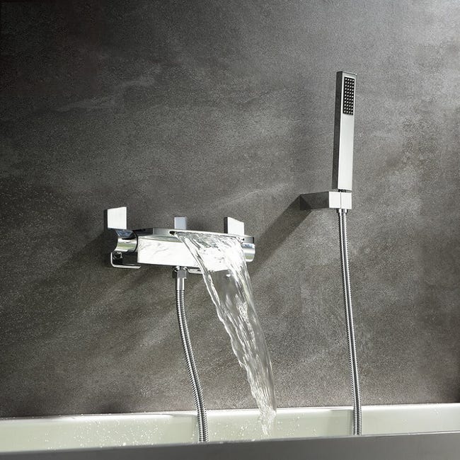 Comprar Grifo bañera-ducha monomando con cascada Cuadro Exclusive de Tres  baratos