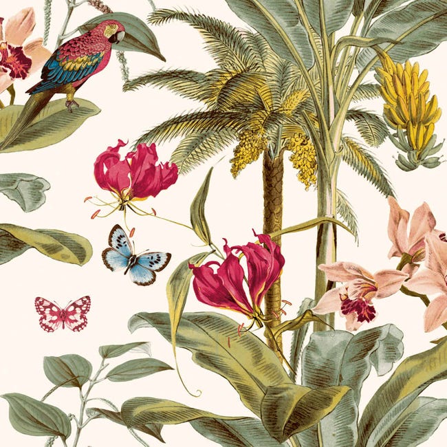 Papier peint Arbres tropicaux Rose DUTCH WALLCOVERINGS