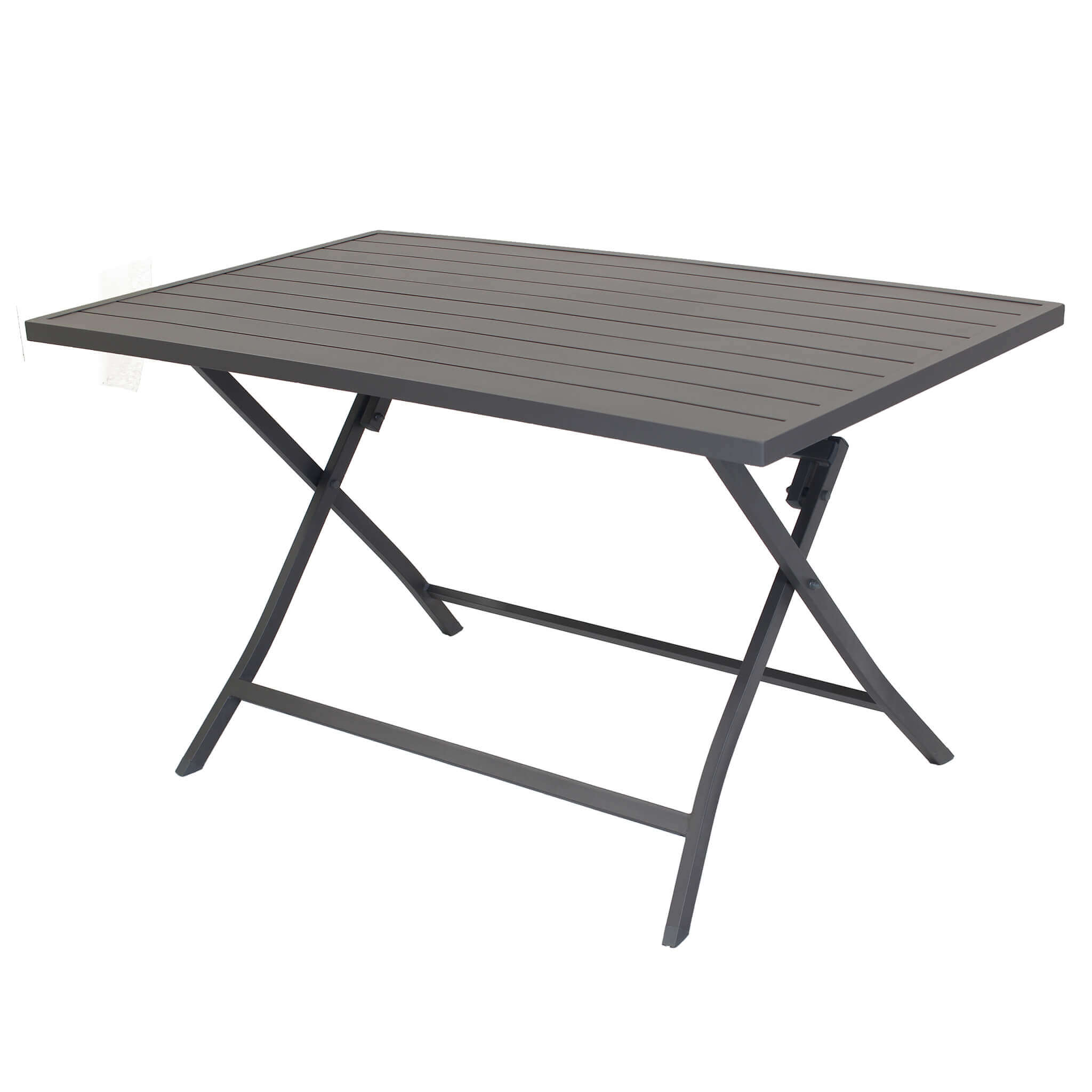 Tavolino pieghevole in alluminio 77x130x73h cm colore Antracite