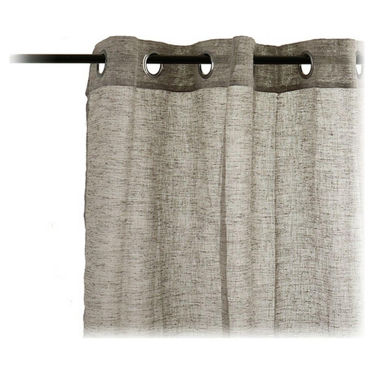 Douceur D'Intérieur Tenda A Occhielli 260x140 Cm - Poliestere Stampato, Colore Taupe, Lavabile In Lavatrice