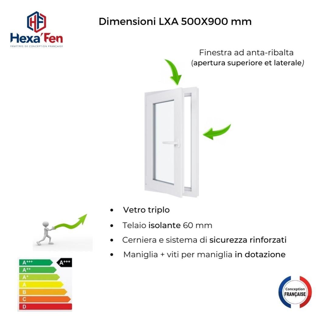 Finestra In PVC Bianca 60x40 Cm | Vetrocamera 4+24+4 Mm | Apertura Girevole Destra | Per Casa E Garage - Foto 9