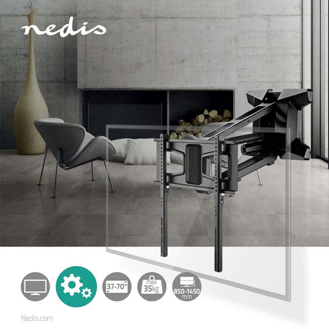 NEDIS Support TV Motorisé 37-75 Télécommandé 50kg max Hauteur Réglable